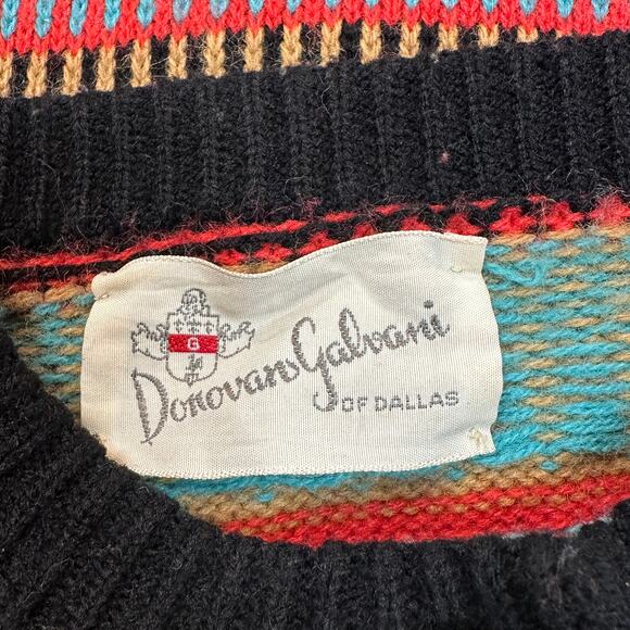 Donovan Galvani of Dallas Cardigan Womens Vintage Striped Button Front Sweater - Picture 7 of 8